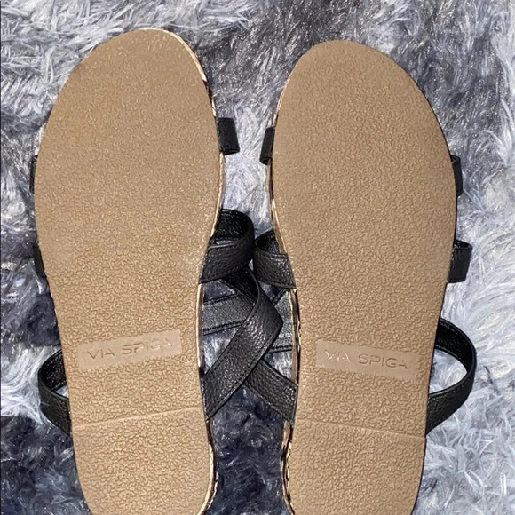 Via Spiga black  snake print women’s sandals slides Sz 39 - Picture 6 of 9